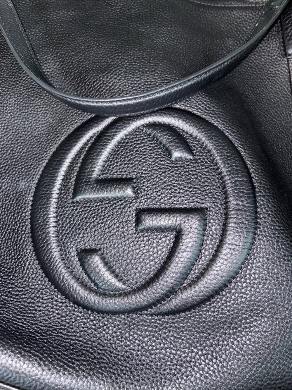 Gucci Soho Black Pebbled Leather Tote Bag 282308
